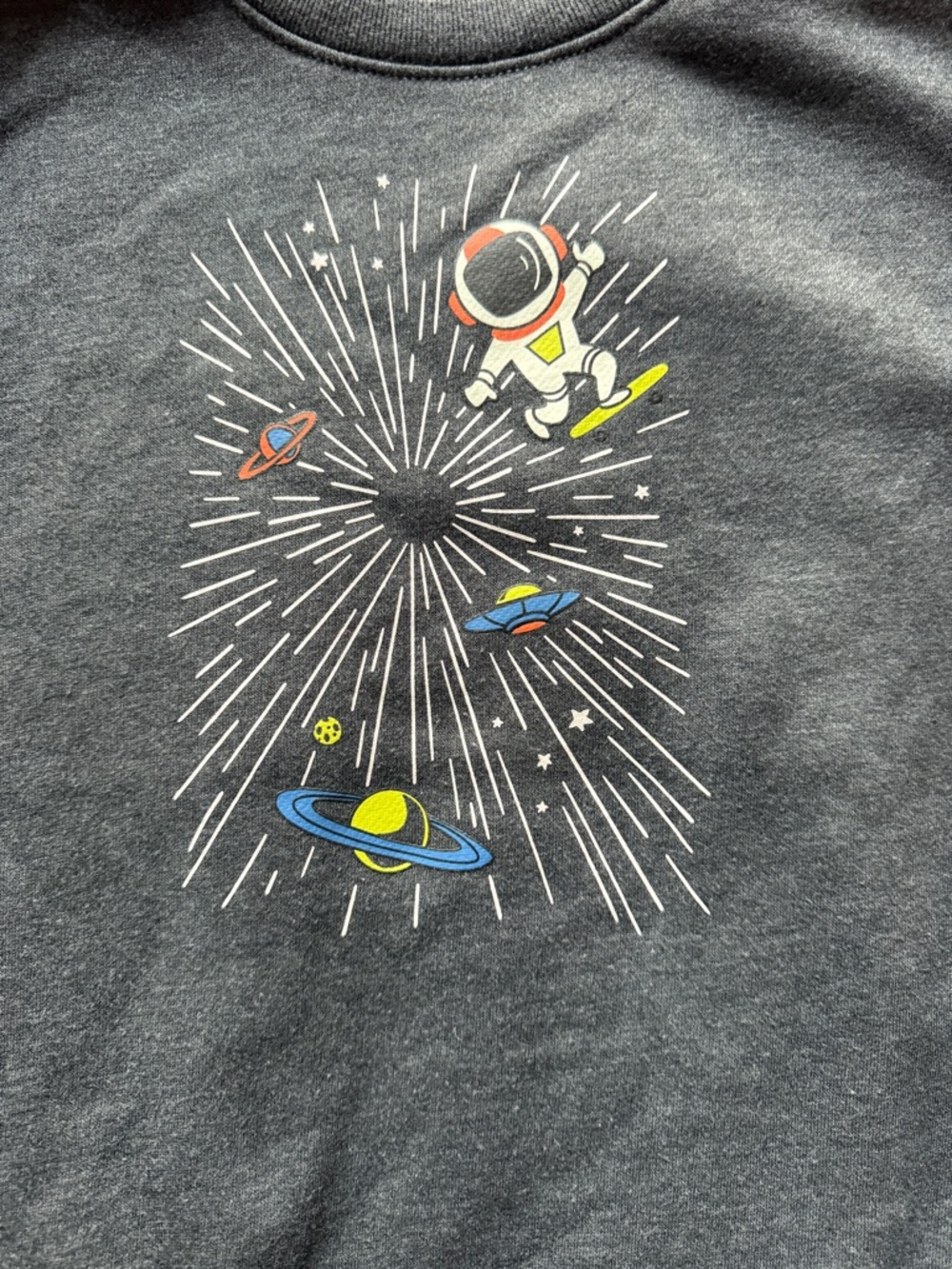 Kids Gray Space Graphic Sweatshirt
